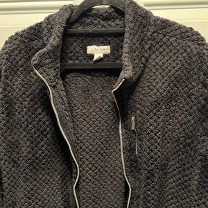 Soft black casual jacket for spring, winter or cooler times.